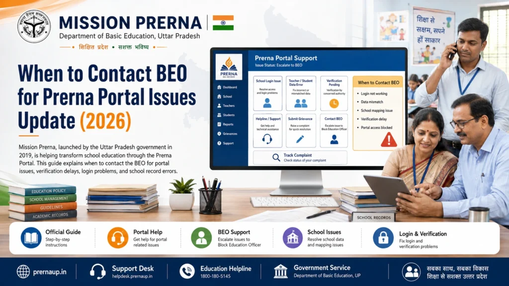 When to Contact the BEO for Prerna Portal Issues