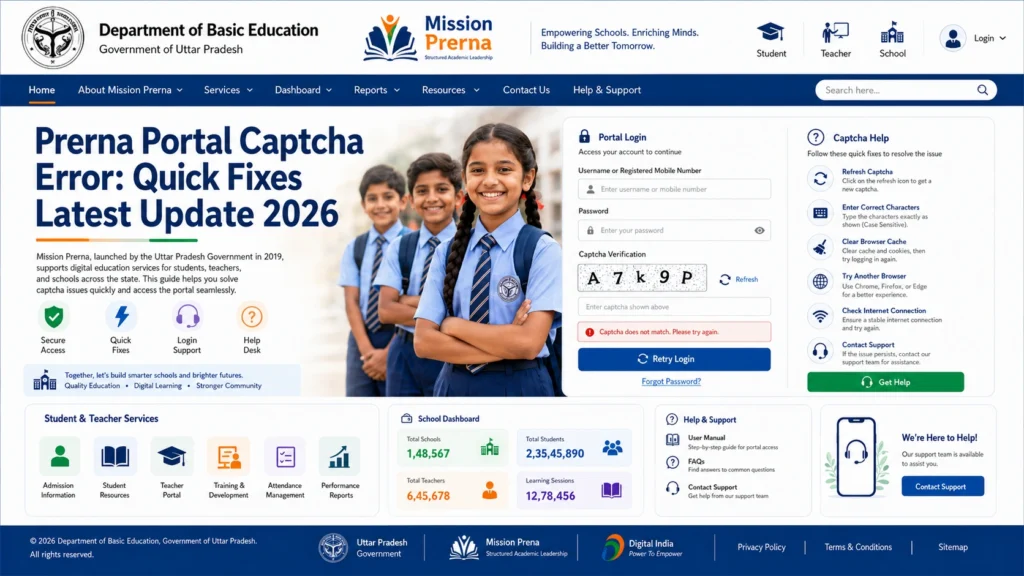 Step-by-Step Solutions of Prerna Portal Captcha Error