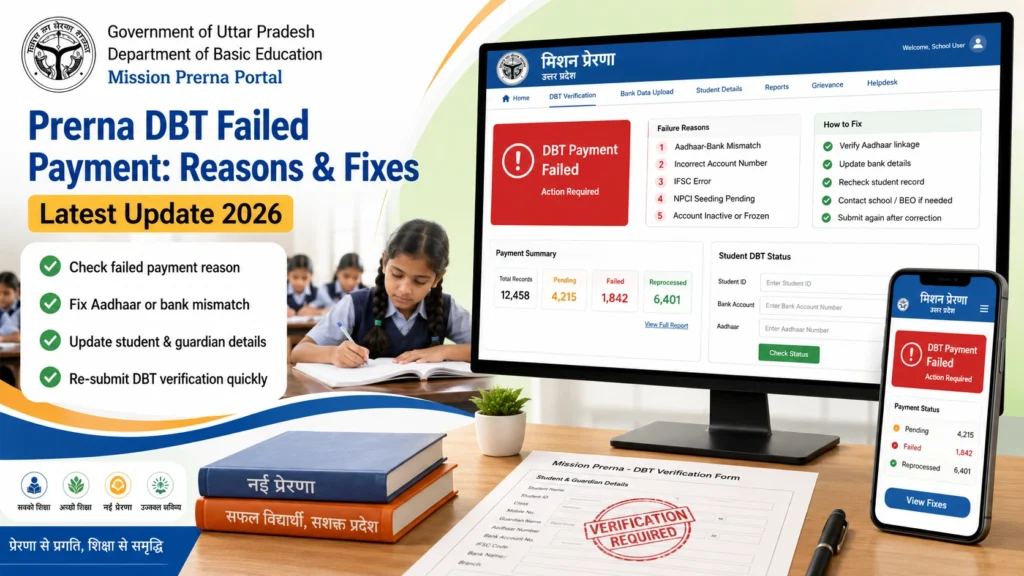 Common Reasons for Failed Prerna DBT Payments